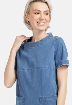 HELMIDGE Femme Robe En Jean Blau -HELMIDGE Soldes Boutique 01013766185b4d6682e23ce02b3bb14d