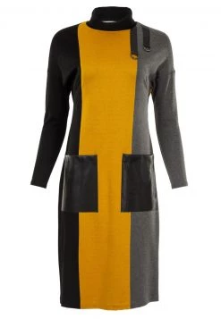 HELMIDGE Robe Pull Gelb Schwarz Femme -HELMIDGE Soldes Boutique 01edeb792cb3491584e6e5859662a560