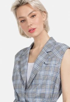 HELMIDGE Veste Sans Manches Grau Hellblau Femme -HELMIDGE Soldes Boutique 05055bbc1d624a919537509a9f311915