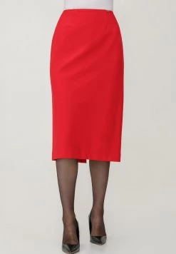 HELMIDGE MIDI Jupe Crayon Rot Femme