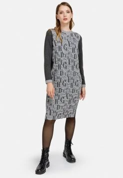 HELMIDGE Femme LINIEN Robe En Jersey Grau