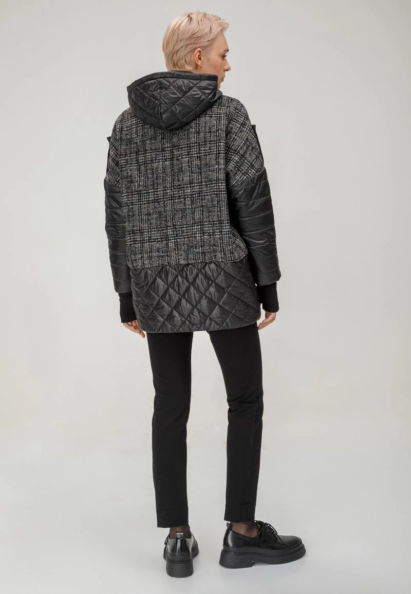 HELMIDGE KURZEJACKE KURZEJACKE Veste D'hiver Schwarz Grau Femme 4 HELMIDGE KURZEJACKE KURZEJACKE Veste D'hiver Schwarz Grau Femme – Image 2