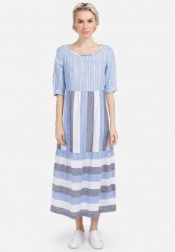 HELMIDGE Robe De Jour Weiss Hellblau Femme