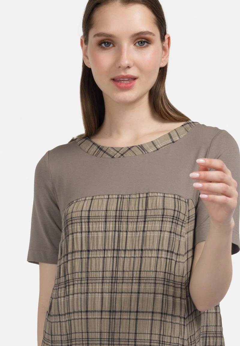 HELMIDGE Femme IM KARO DESSIN Robe De Jour Beige 7 HELMIDGE Femme IM KARO DESSIN Robe De Jour Beige – Image 5