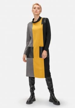 HELMIDGE Robe Pull Gelb Schwarz Femme