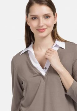 HELMIDGE KRAGEN Blouse Beige Femme -HELMIDGE Soldes Boutique 28b5a9134c5c4f31b4372e377a8f0862