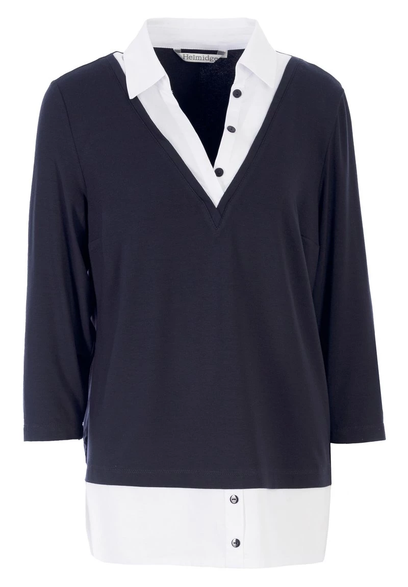 HELMIDGE Femme KRAGEN Blouse Blue 8 HELMIDGE Femme KRAGEN Blouse Blue – Image 6