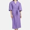 HELMIDGE Femme HEMDBLUSENKLEID Robe Chemise Helllila