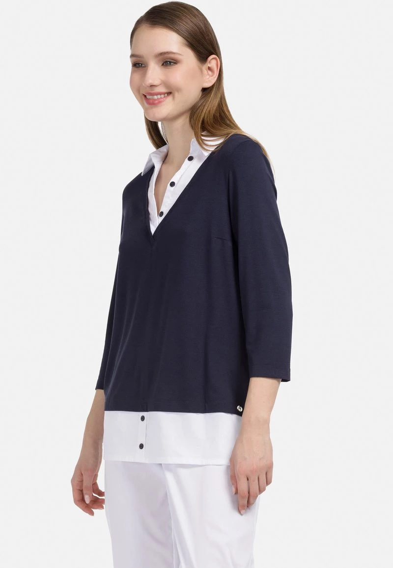 HELMIDGE Femme KRAGEN Blouse Blue 3 HELMIDGE Femme KRAGEN Blouse Blue