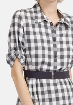 HELMIDGE IM KARO DESSIN Robe Chemise Grau Femme -HELMIDGE Soldes Boutique 39dd3e4ac8aa40f3b1b192f24ab1e111