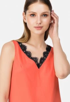 HELMIDGE MIT V AUSSCHNITT Blouse Orange Femme -HELMIDGE Soldes Boutique 3cf944f737a34a0c827029f87f1c8fb6