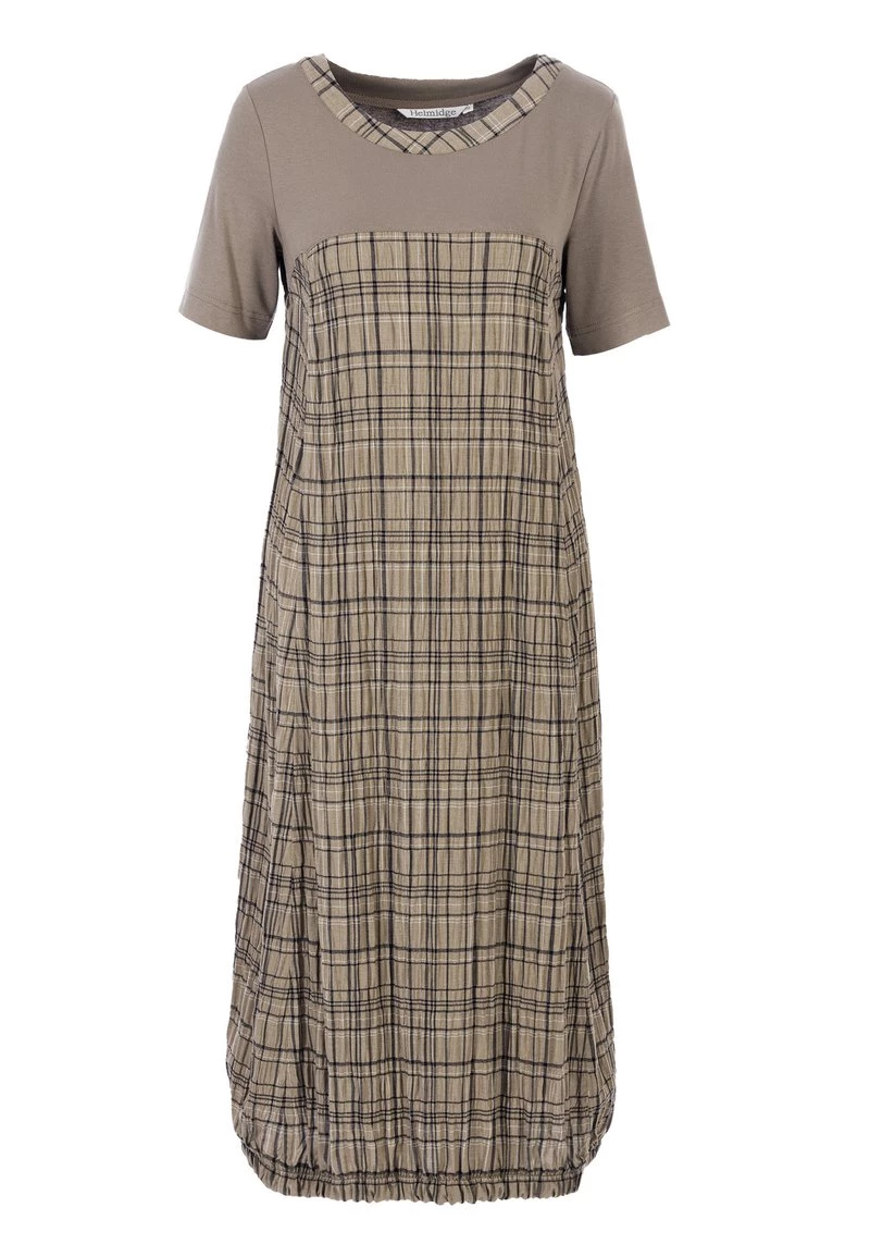 HELMIDGE Femme IM KARO DESSIN Robe De Jour Beige 8 HELMIDGE Femme IM KARO DESSIN Robe De Jour Beige – Image 6