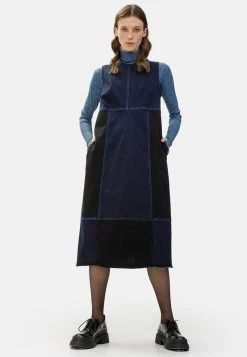 HELMIDGE Robe En Jean Blau Schwarz Femme