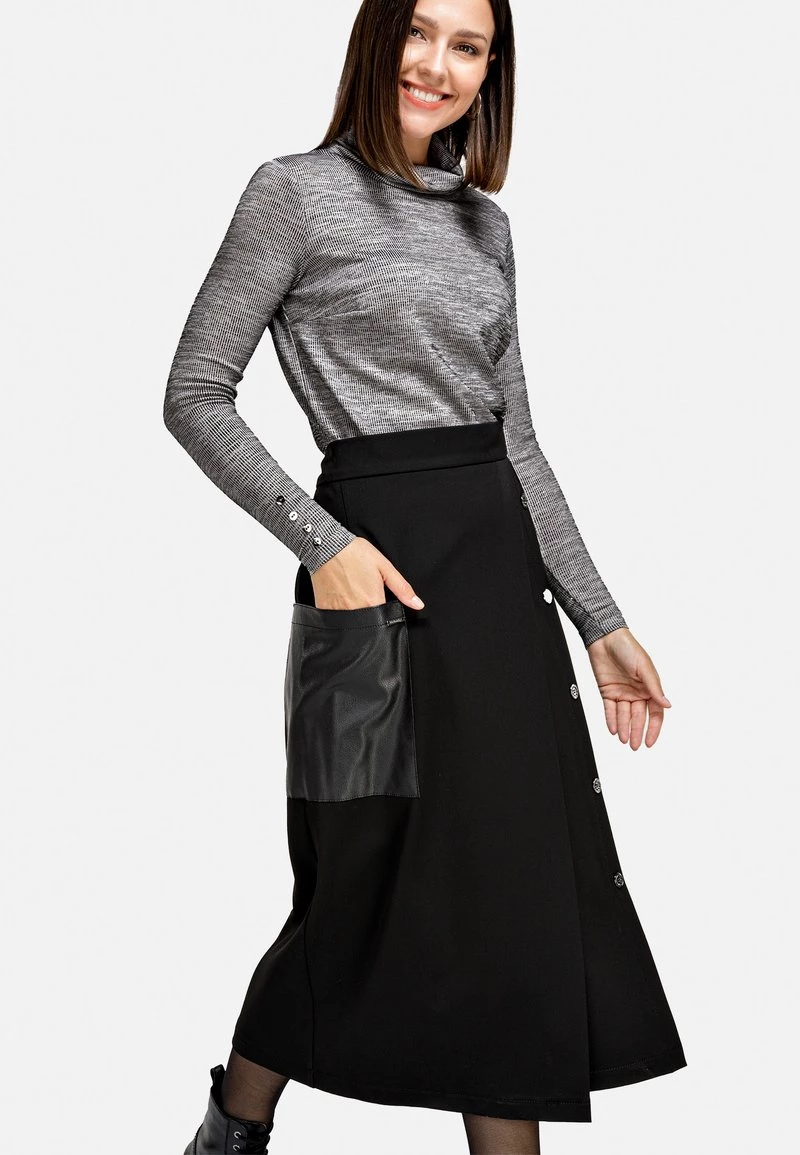 HELMIDGE Femme FALTENROCK Jupe Trapèze Schwarz 4 HELMIDGE Femme FALTENROCK Jupe Trapèze Schwarz – Image 2