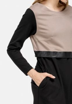 HELMIDGE Femme Robe Fourreau Schwarz Beige -HELMIDGE Soldes Boutique 472c0c4213e24dd18d7bcb6e77e6305d