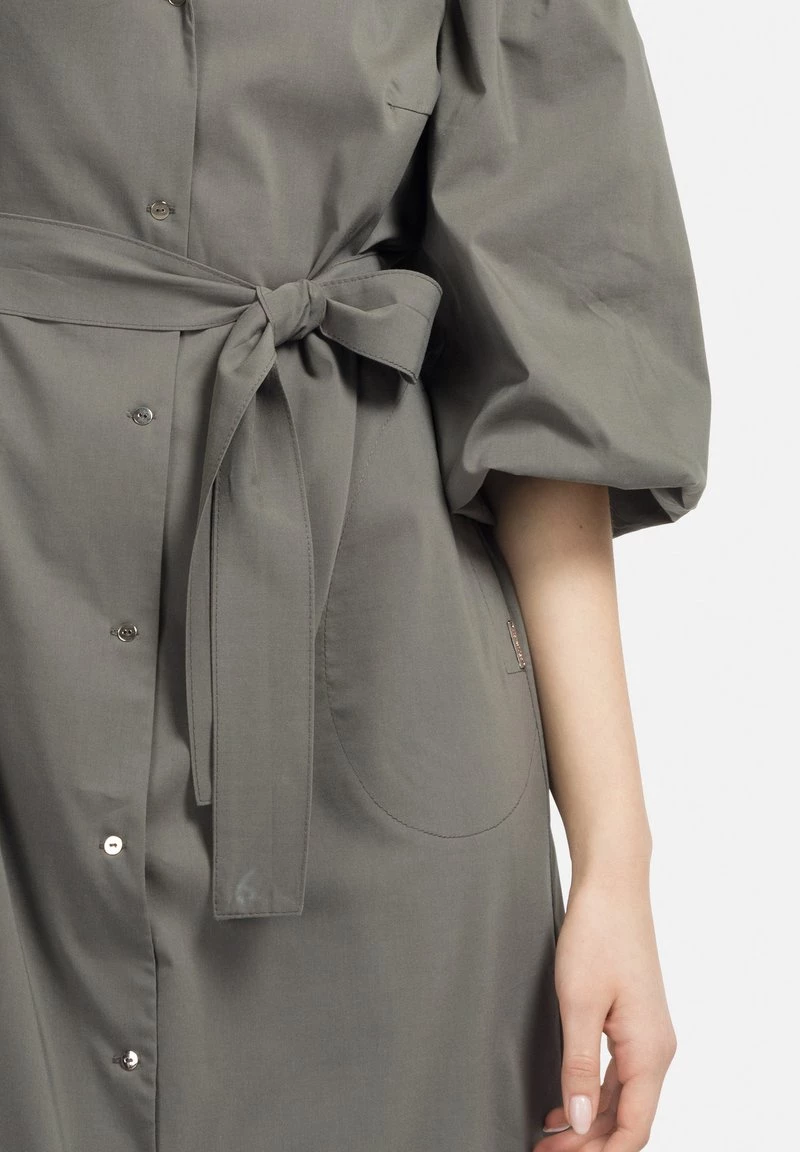 HELMIDGE Femme HEMDBLUSENKLEID Robe Chemise Khaki 6 HELMIDGE Femme HEMDBLUSENKLEID Robe Chemise Khaki – Image 5