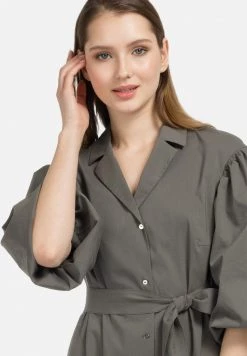 HELMIDGE Femme HEMDBLUSENKLEID Robe Chemise Khaki 10 HELMIDGE Femme HEMDBLUSENKLEID Robe Chemise Khaki -HELMIDGE Soldes Boutique 4b3e52b4b1a348d4a4aa973c47ff665b