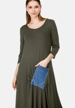 HELMIDGE Femme Robe Longue Khaki -HELMIDGE Soldes Boutique 544c8bab6ce945789ad9cb4893df1c10