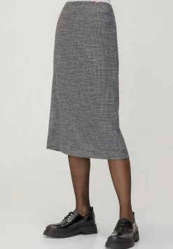 HELMIDGE MIDI Jupe Trapèze Schwarz Grau Femme