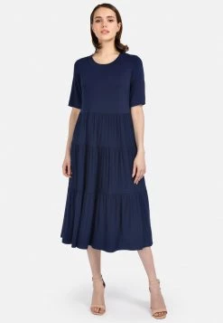 HELMIDGE Robe En Jersey Blau Femme