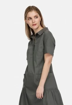 HELMIDGE Robe Chemise Hellkhaki Femme 11 HELMIDGE Robe Chemise Hellkhaki Femme -HELMIDGE Soldes Boutique 5c6378be46814ce39995bf82d82090cc