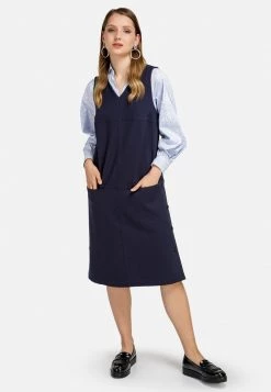 HELMIDGE Femme Robe Pull Dunkel Blau