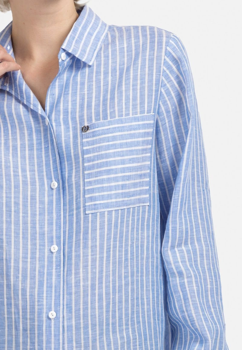 HELMIDGE Chemisier Weiss Hellblau Femme 7 HELMIDGE Chemisier Weiss Hellblau Femme – Image 5