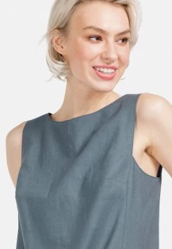 HELMIDGE Femme Robe De Jour Dunkel Grun -HELMIDGE Soldes Boutique 63e737b6ab124fa1b6f38061bcf40541