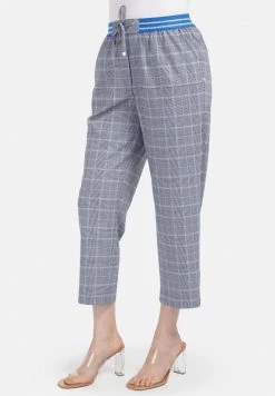 HELMIDGE Femme Pantalon Classique Grau Hellblau