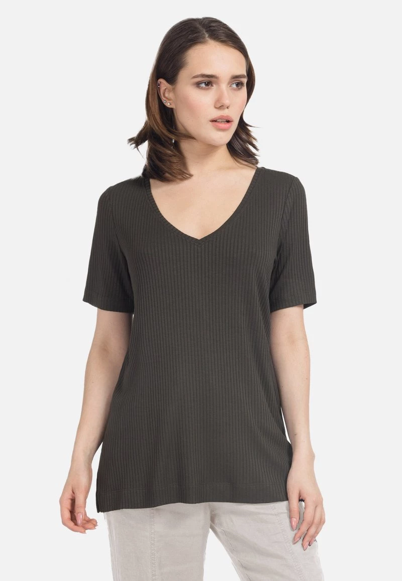 HELMIDGE Femme Blouse Dunkel Khaki 3 HELMIDGE Femme Blouse Dunkel Khaki