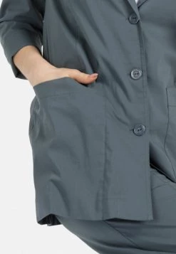 HELMIDGE MIT REVERSKRAGEN Manteau Court Dunkel Grun Femme -HELMIDGE Soldes Boutique 686311bd53104a0981e4aee4f6f63295