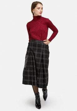 HELMIDGE KAROROCK Jupe Plissée Schwarz Femme