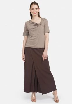 HELMIDGE Femme KNOTEN AUSSCHNITT Blouse Beige