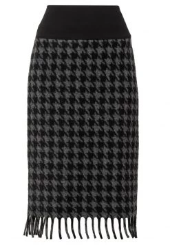 HELMIDGE Femme Jupe Crayon Grau Schwarz -HELMIDGE Soldes Boutique 78a0fea9f6144c169be556b1aeb94b30