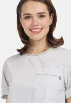 HELMIDGE Femme MIT RUNDHALS Blouse Hellgrau -HELMIDGE Soldes Boutique 7abdaf17c9584d39a7f844100638b788