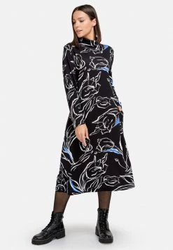 HELMIDGE Femme Robe Pull Schwarz