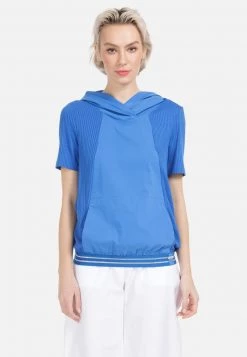 HELMIDGE Femme KURZARMBLUSE BLUSE T Shirt Imprimé Blau