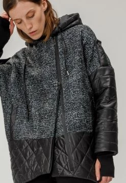 HELMIDGE Soldes Boutique 16 HELMIDGE Femme Manteau Court Schwarz Grun