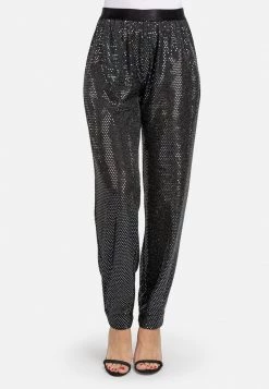 HELMIDGE Femme Pantalon De Survêtement Schwarz