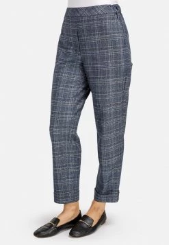 HELMIDGE Femme Pantalon Classique Grau Blau