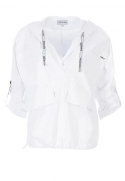 HELMIDGE Femme LANGARM MIT KAPUZE Blouse Weiss -HELMIDGE Soldes Boutique 95605aaab0e04e77ae57507ad4faf891