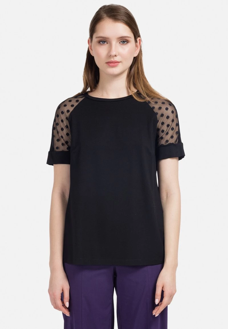 HELMIDGE Femme KURZARMBLUSE BLUSE Blouse Schwarz 3 HELMIDGE Femme KURZARMBLUSE BLUSE Blouse Schwarz