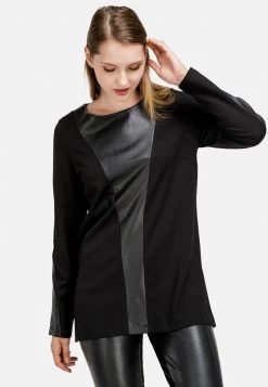 HELMIDGE T Shirt à Manches Longues Schwarz Femme