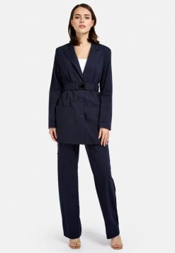 HELMIDGE Femme Manteau Court Dunkel Blau