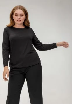 HELMIDGE T Shirt à Manches Longues Schwarz Femme