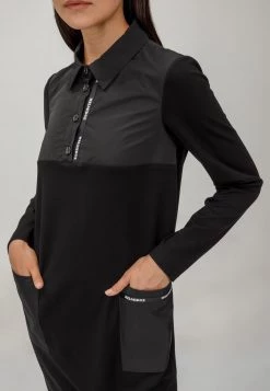 HELMIDGE Femme Robe Chemise Schwarz -HELMIDGE Soldes Boutique a98f490dd28b42c7b294e49fbb9109fb