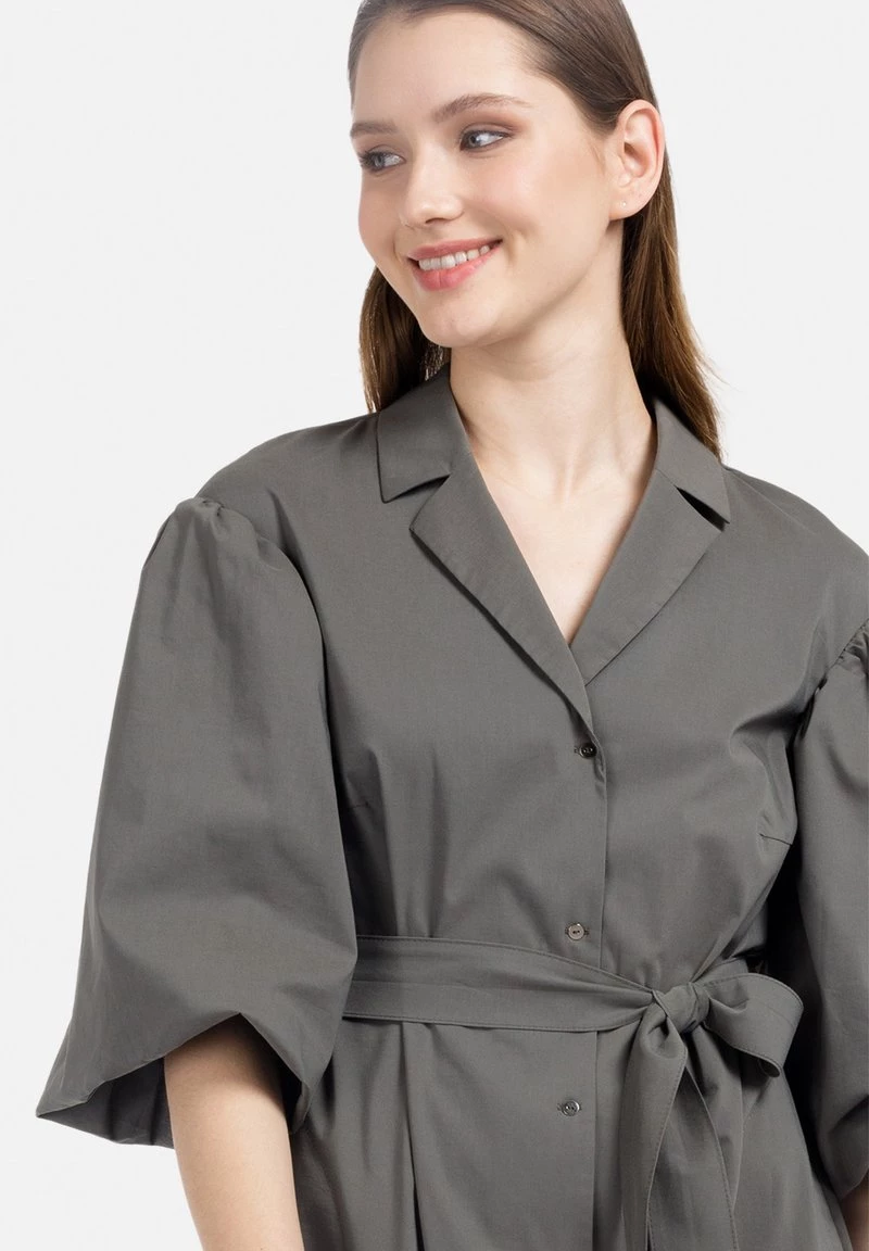 HELMIDGE Femme HEMDBLUSENKLEID Robe Chemise Khaki 4 HELMIDGE Femme HEMDBLUSENKLEID Robe Chemise Khaki – Image 3