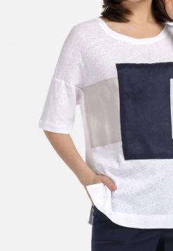 HELMIDGE T Shirt Imprimé Weiss Femme -HELMIDGE Soldes Boutique aebc86db483640818287fe7f6f873dde