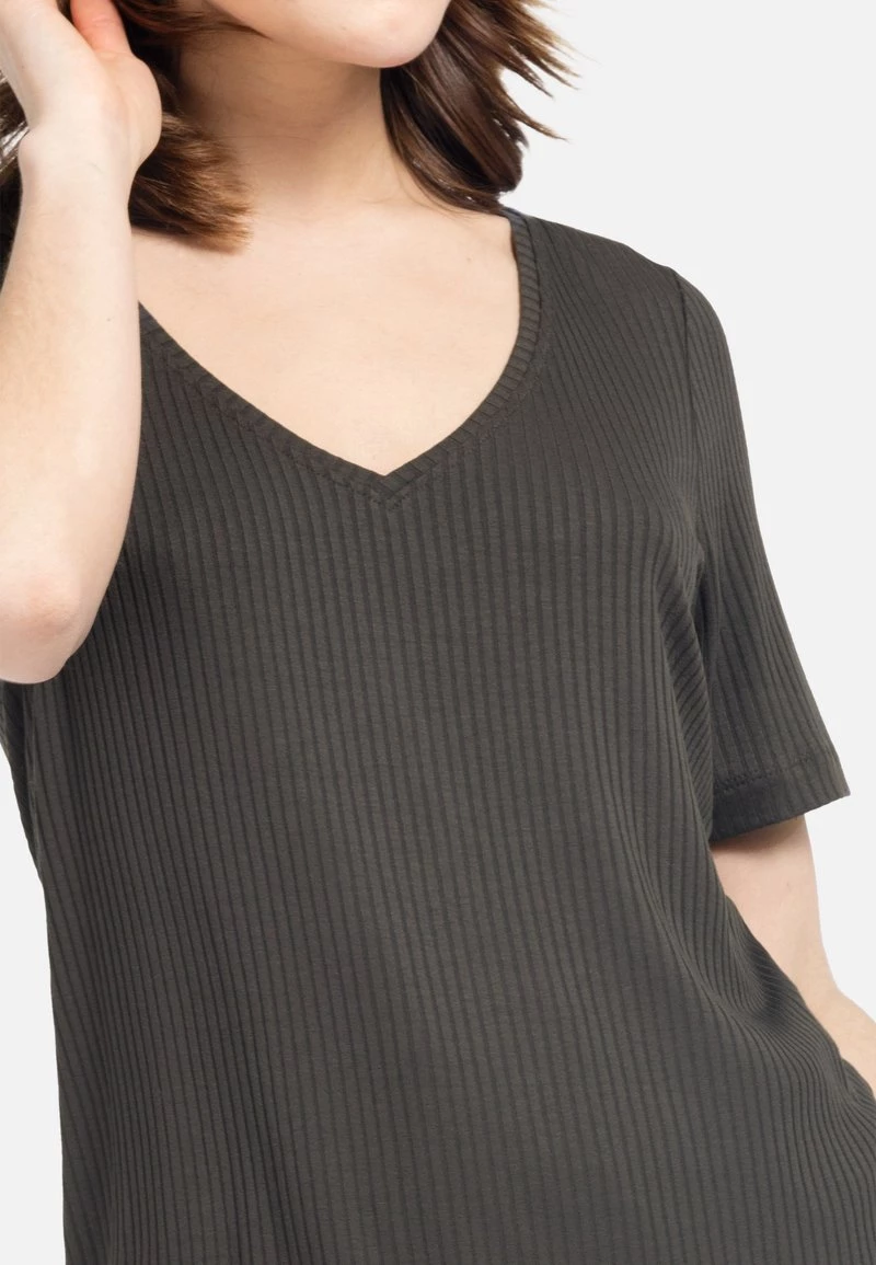 HELMIDGE Femme Blouse Dunkel Khaki 7 HELMIDGE Femme Blouse Dunkel Khaki – Image 5