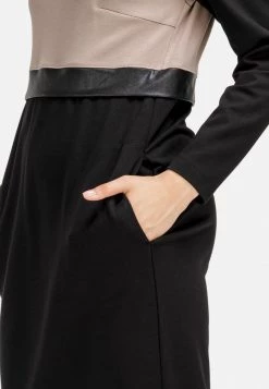 HELMIDGE Femme Robe Fourreau Schwarz Beige -HELMIDGE Soldes Boutique b139ff4964ff4b41b4a8d823ce4ff047